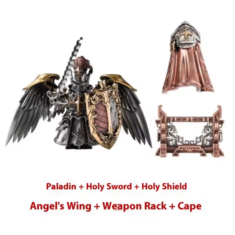 Black Knight Paladin Adjudicator Crusaders Magnetic Detachable Metal Figurine Desktop Decoration Copper Handle Figurine Cultural image 3