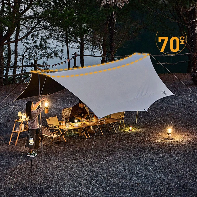 Outdoor Camping Tarp Tent Sunshade Awning Flysheet Butterfly Shape Vinyl Canopy Rainproof Travel Picnic Beach Shelter Equipment