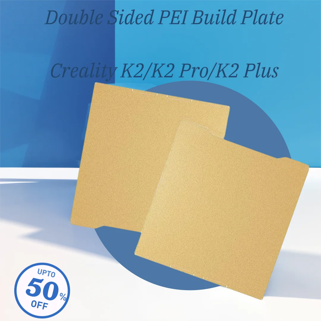 Textured PEI Build Plate for Creality K2/K2 PRO/K2 PLUS 3D Printer Bed Double Side Premium PEl Powder Coated Spring Steel Sheet