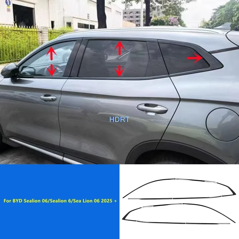 

For BYD Sealion 06/Sealion 6/Sea Lion 06 2025 + Car Styling Door Window Side Glass Trim Body Kit Accessories Exterior Sticker