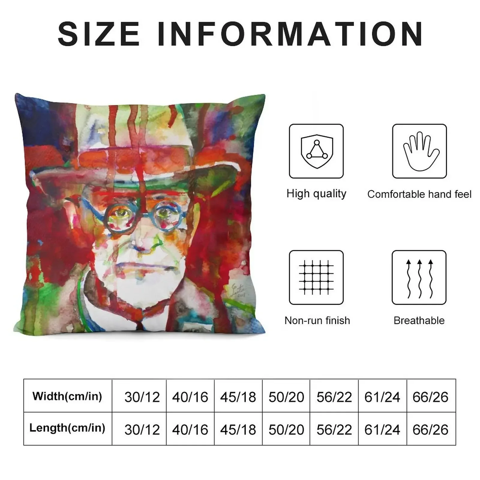 SIGMUND FREUD - watercolor portrait.13 Throw Pillow Pillowcases For Pillows Cushions luxury home accessories pillow