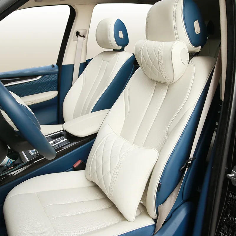 NAPPA Leather Car Neck Pillow For Mercedes Benz Maybach S-Class Headrest Car Travel Rea Seat Support Cushion Interior Accessorie - Image 2