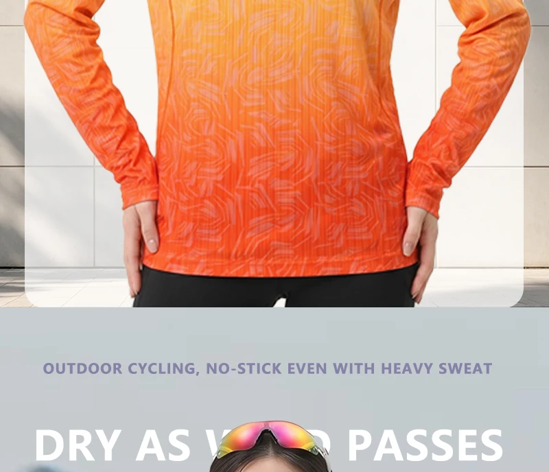 MKEW Damen-Langarm-Mountainbike-Sweatshirt, Sommer-Schnelltrocknendes Downhill-Radtrikot/Laufshirt, T-Shirt für den täglichen Arbeitsweg – Detail 18