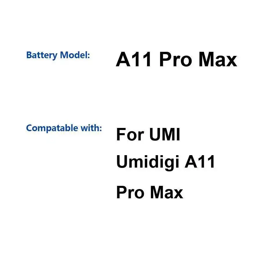 

Замена премиум-класса для Umidigi Umi A11 Pro Max, надежный источник питания, аккумулятор для мобильного телефона 5150 мАч