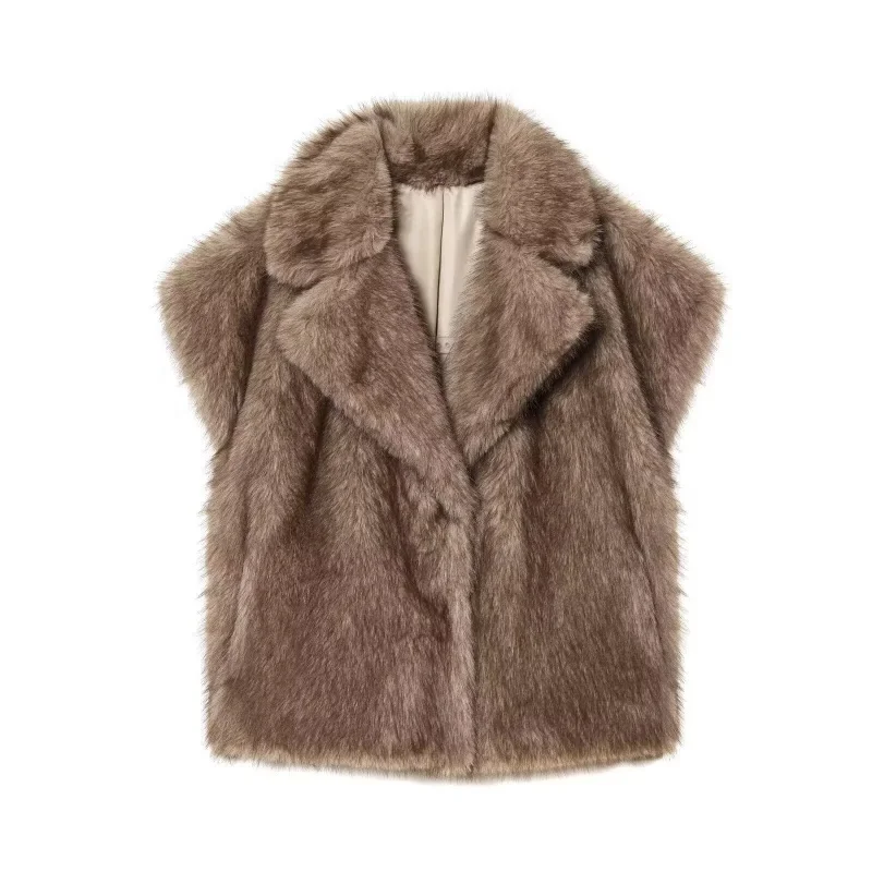 Women's Top 2026 New Arrival Sleeveless Faux Fur Vest Effortlessly Create Luxurious Vibe and Winter Atmosphere