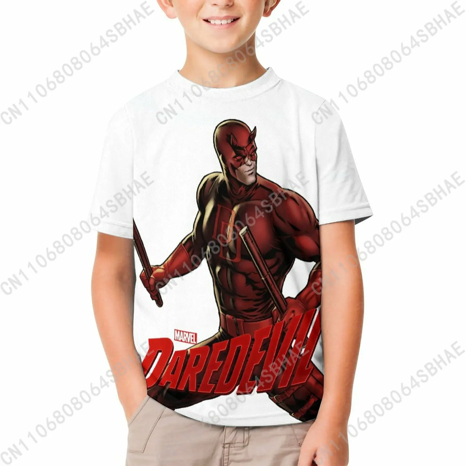 

Marvel Daredevil T Shirt Boy Girl Short Sleeve Print Cotton TShirt Comfortable Crew Neck Children Child Tee Cosplay