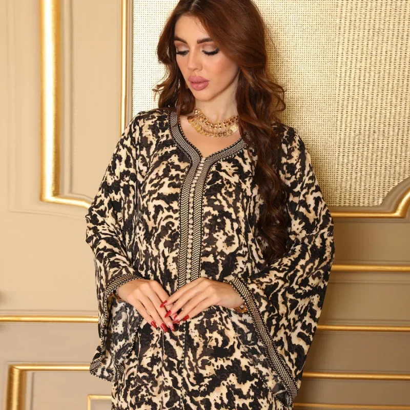 Été Arabe Abaya Robe Musulmane Floral Femmes S-XXL Code