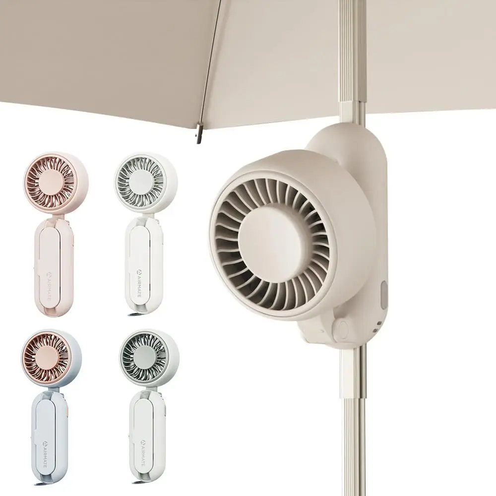 

Handheld Clip-On Mini Fan for Umbrella 180° Adjustable 9H Runtime 4 Speeds Personal fan Handle Battery Operated Foldable