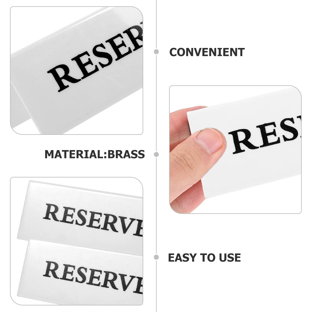 

2pcs Acrylic Sign Black White 20x7cm Restaurant Game Reserved Sign Reserved Reusable Seat Card Banquet Supplies