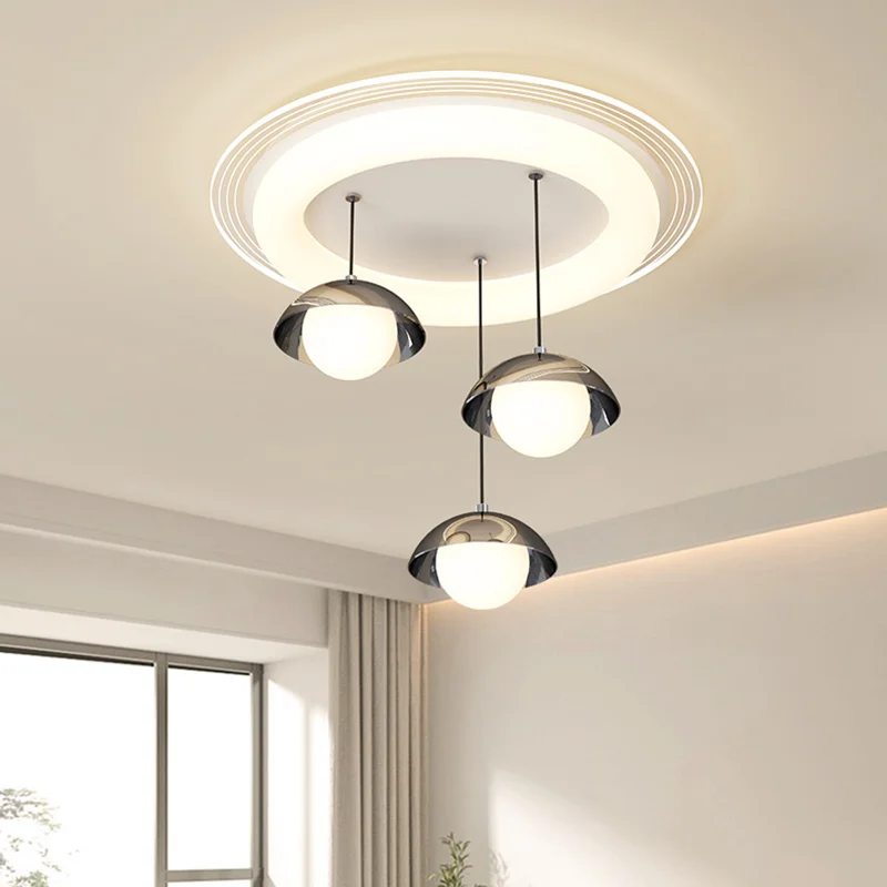 Three-head Pendant Light Simple Modern Cream Style 2026 New Designer Dining Table And Bar Counter Long Cord Pendant Lamp
