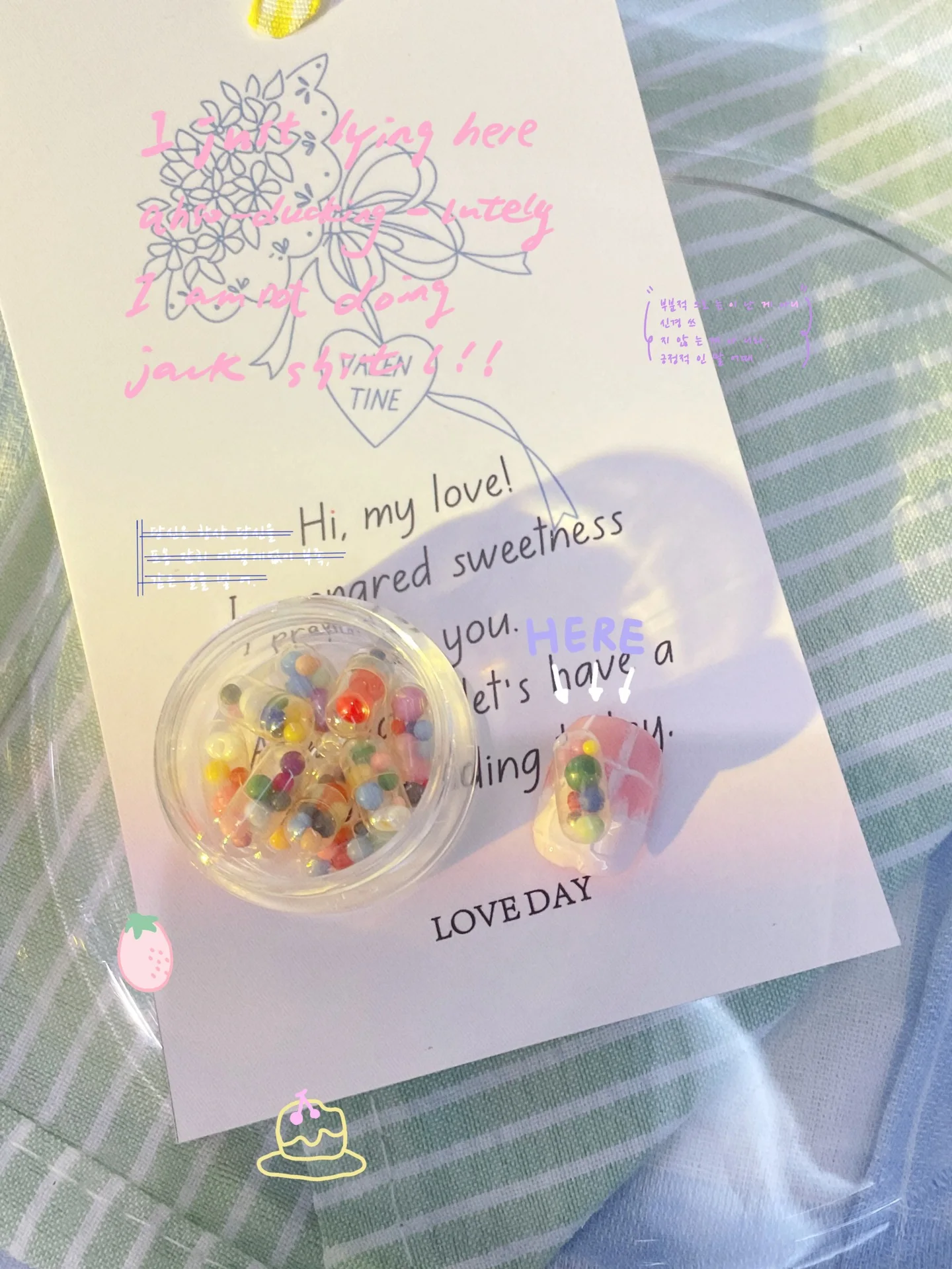 韓国スタイルかわいい子犬ネイルアートジュエリークマバルーン子犬ネイルアート装飾爪アクセサリー