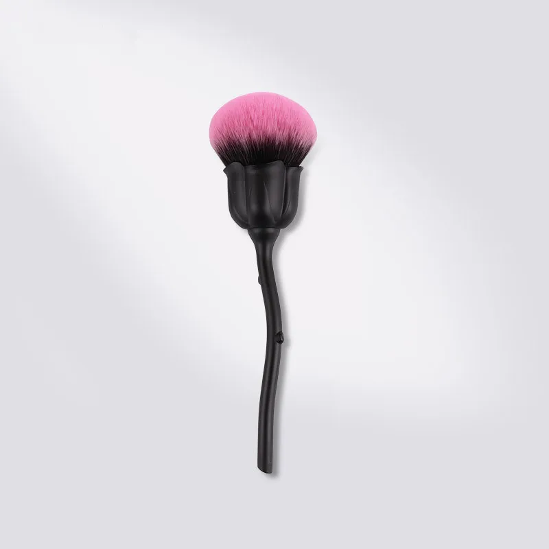 Black Rose Flower Make Up Brush Loose Powder Brushes Blush Foundation Cosmetic Brush for Women Nail Art Dust Brush for Manicure