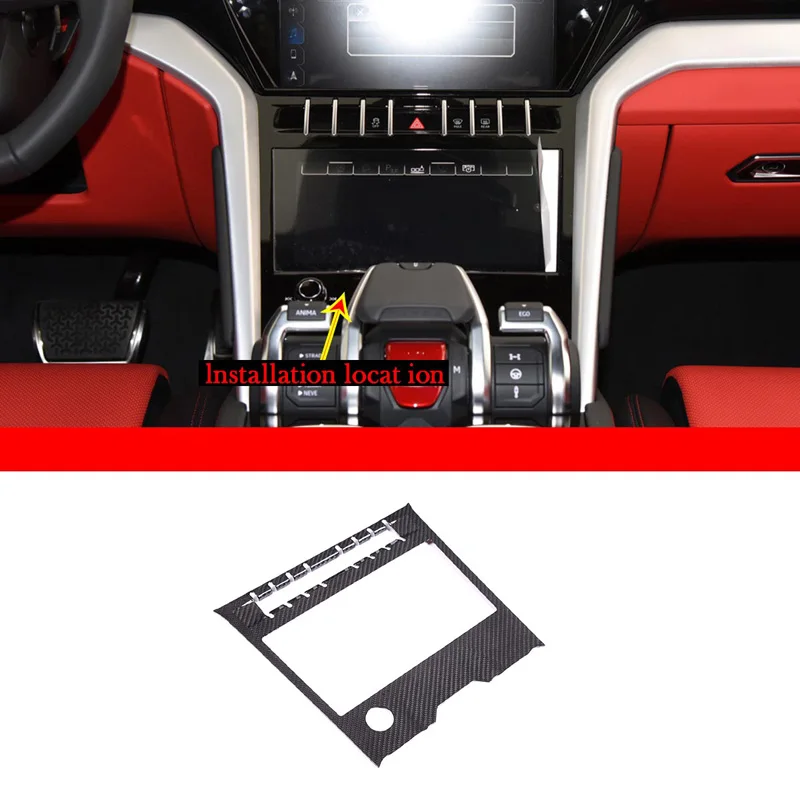 For Lamborghini URUS 2018-2021 Real Carbon Fiber Car Air Conditioning Control Button Panel Trim Cover Car Interior Accessories