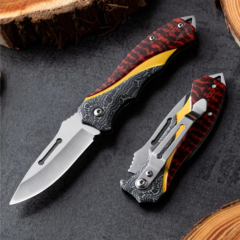 Outdoor Multifunctional Stainless Steel Mini Folding Knife High Hardness Portable Pocket Knife for Home Use and Fruit Cutting