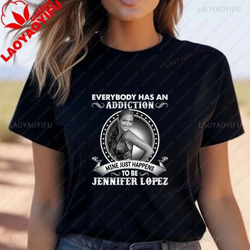 

Famous Singer Jennifer Lopez Classic Poster Print Fashion T-shirt, Unisex Casual Shirt, Spring/summer Cotton Round Neck T-shirt