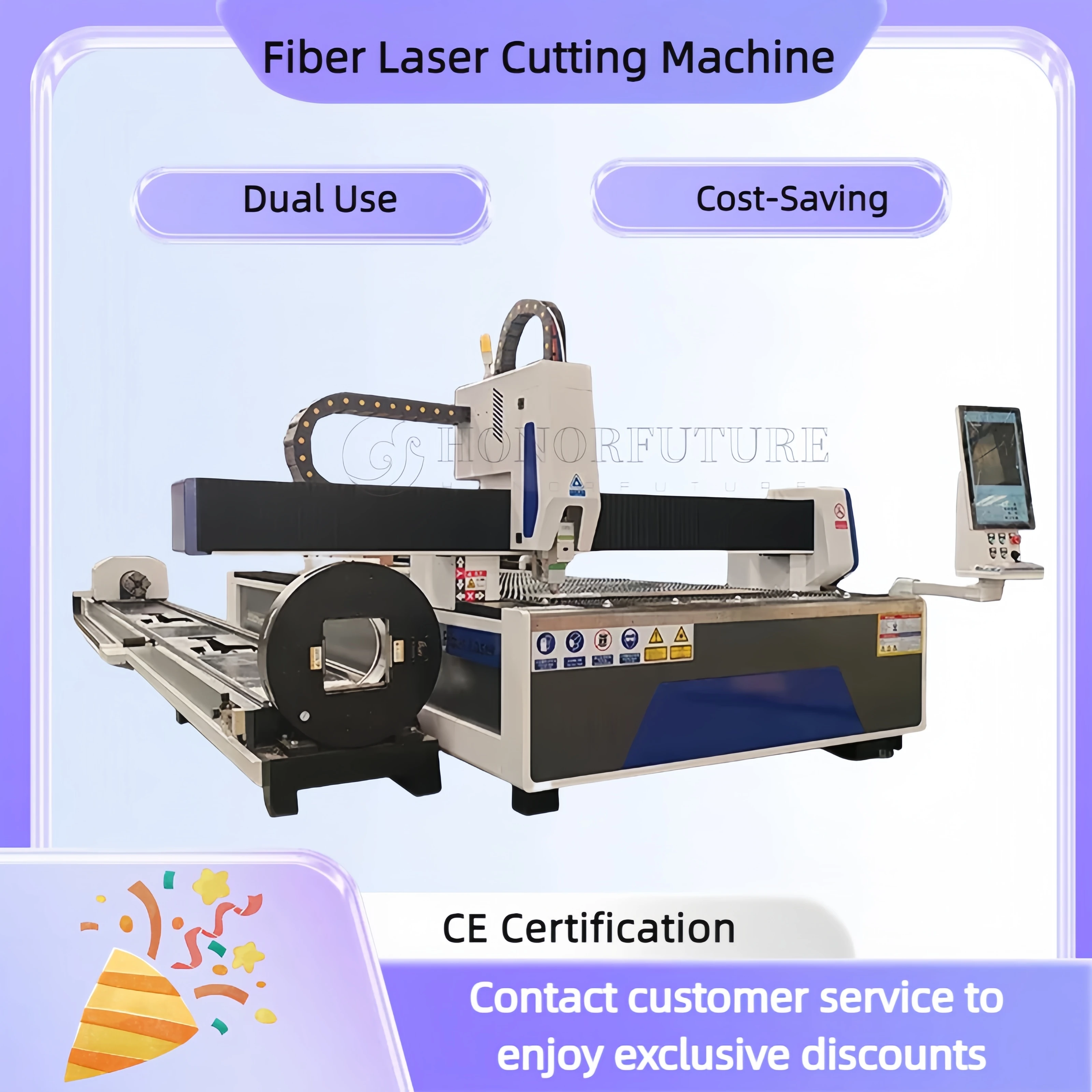 Máquina cortadora láser de fibra CNC de aluminio y acero inoxidable integrada con placa de tubo de intercambio automático de alta resistencia