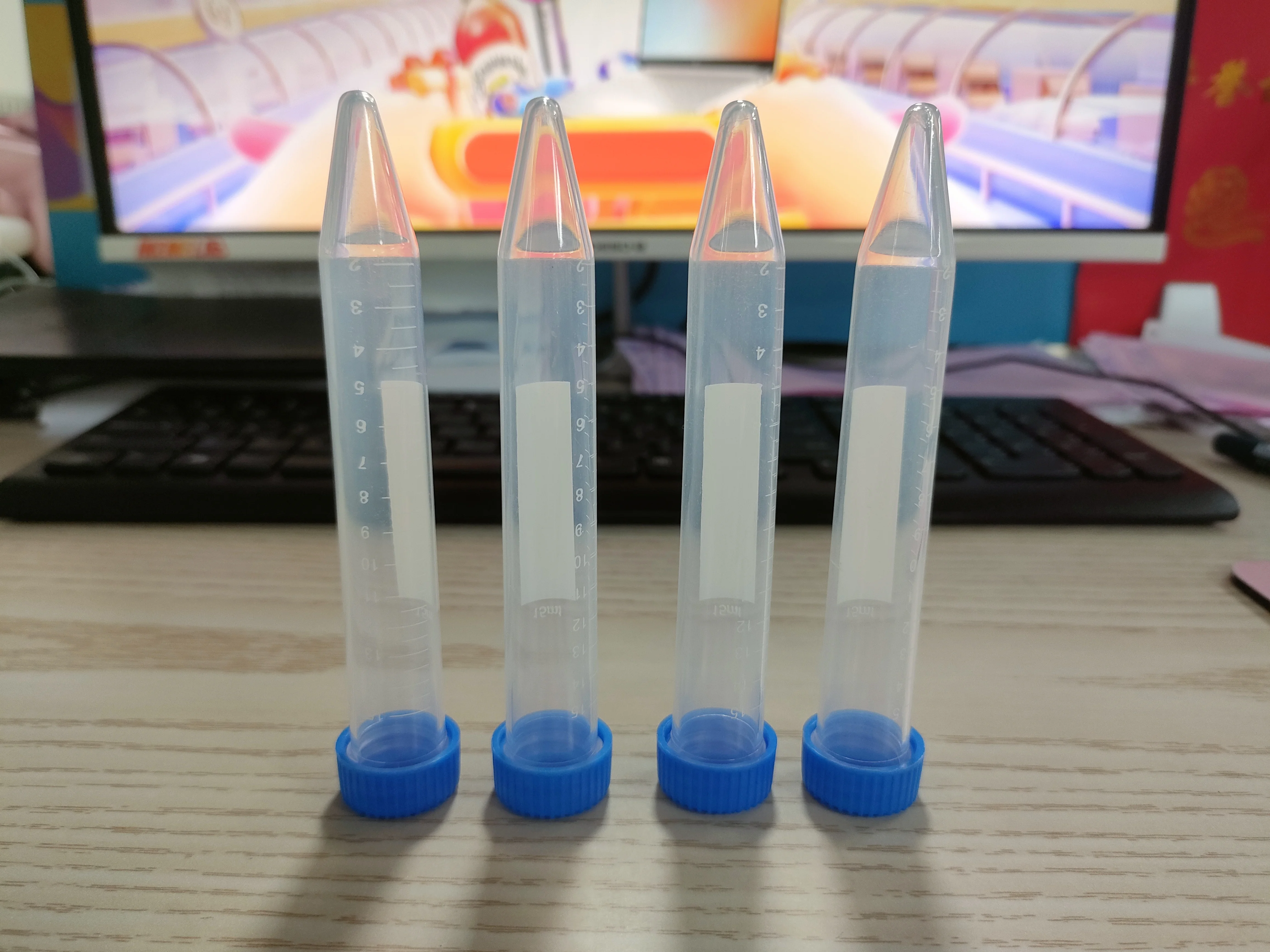 IKEME 25pcs Plastic Centrifuge Tube 15/50ml Pcr Prp Transparent Plastic Tube Screw Cap Culet Test Tube With Scale Lab Equipment