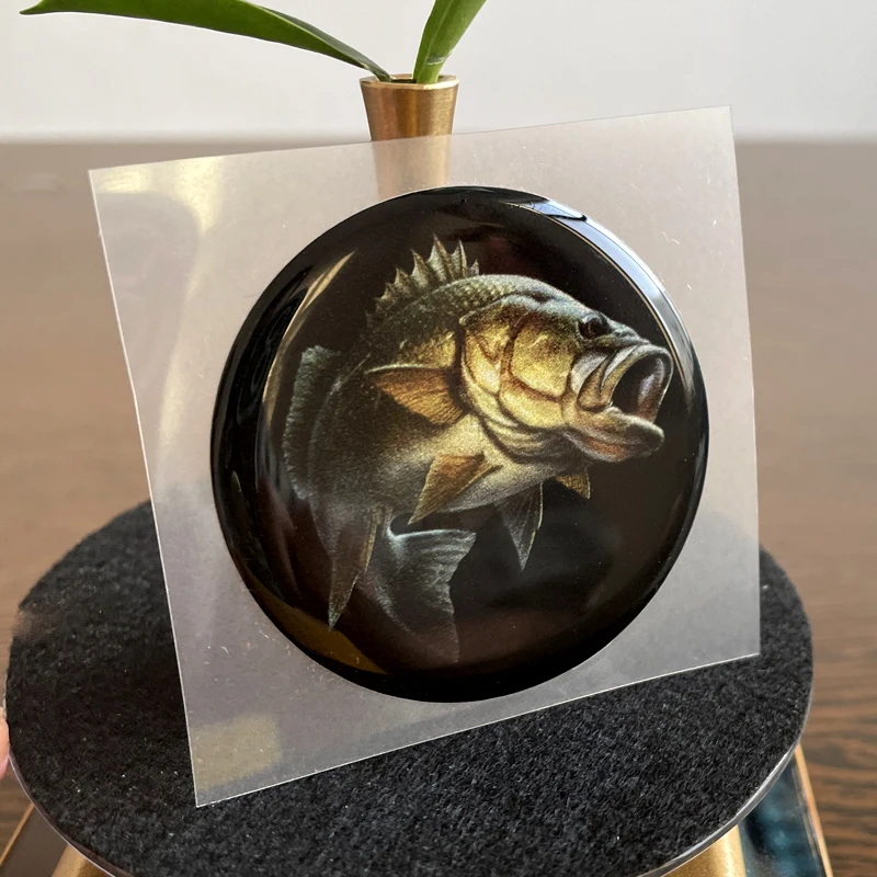 Personality 3D Epoxy Dome Car Sticker Deep Sea Largemouth Bass Shark Fish PVC Car Bumper Window Laptop Mobile Vinyl Decal
