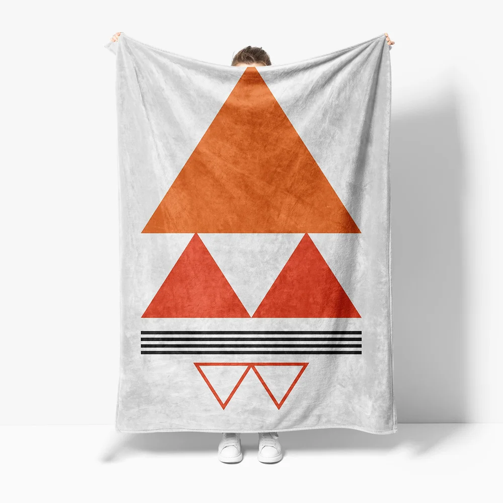 Geometric Blanket Gray Triangle Sofa Throw Bed Cover Decorative Modern Solid Color Throw Blanket