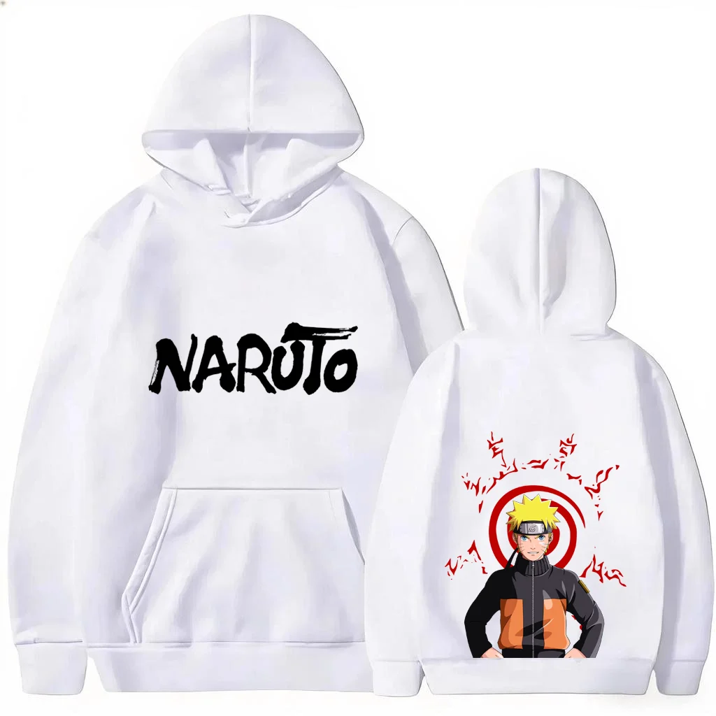 Naruto Uzumaki Anime Hoodie UnisexFront BackDouble Print NARUTO LogoNine Tails Seal DrawstringHooded Sweatshirt Kangaroo Pocket