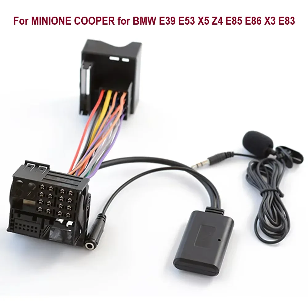 Car Bluetooth 5.0 Aux Music Audio Adapter Microphone Cable For MINIONE COOPER for BMW E39 E53 X5 Z4 E85 E86 X3 E83