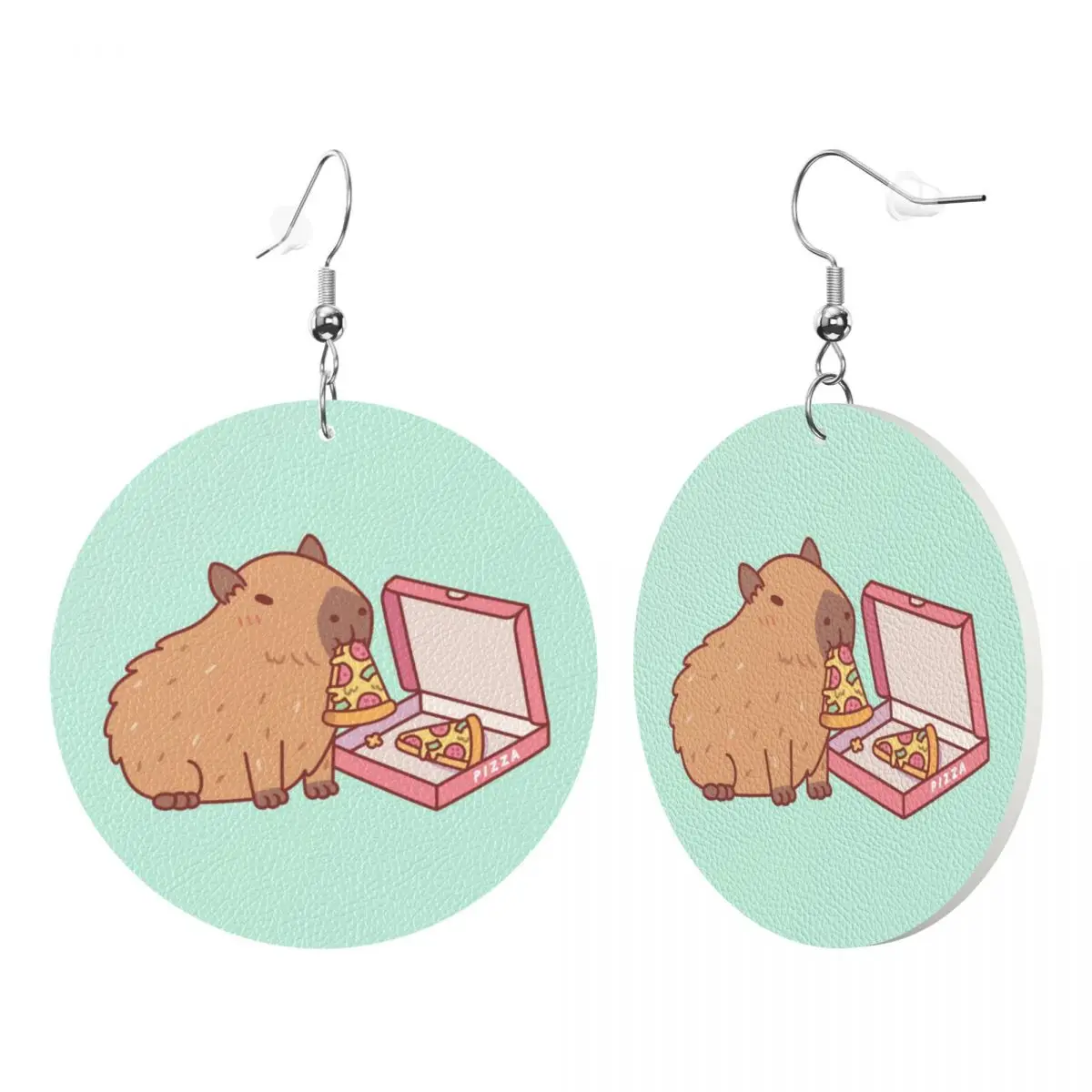 Custom Wallpaper Cute Capybara Dangle Drop Earrings Leather Earrings for Women Fashion For Party
