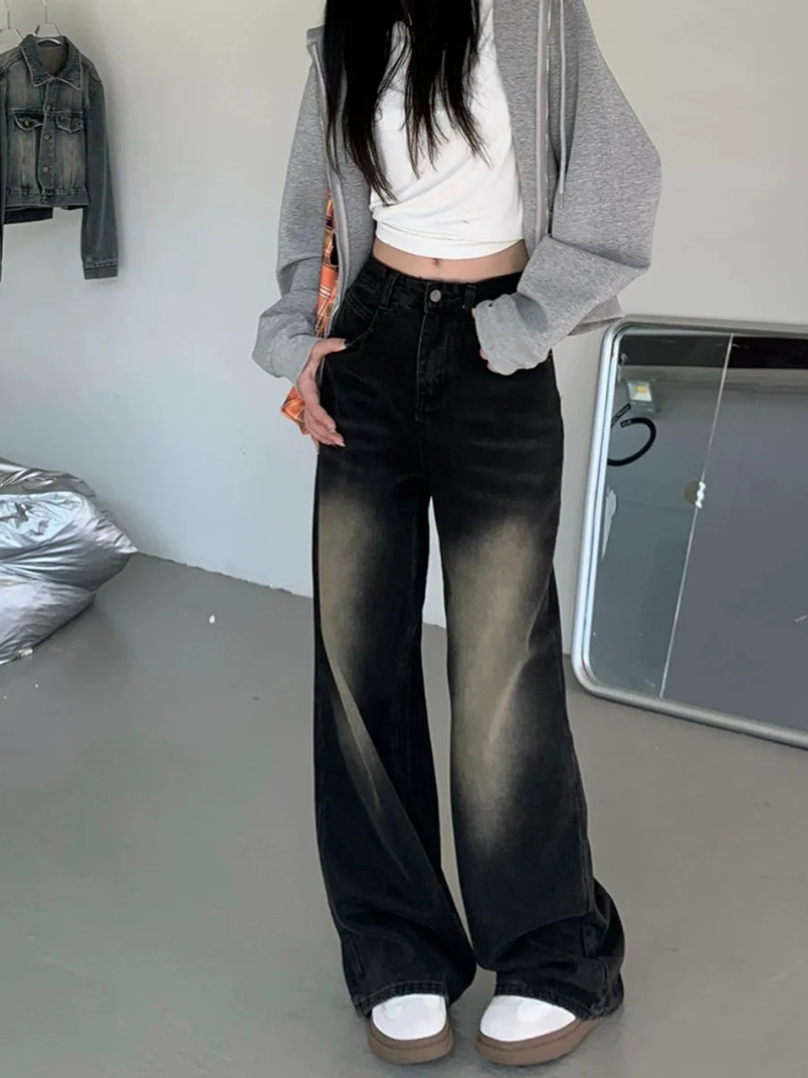 Jeans para meninas mulher cravejada corrente lantejoulas pérola frisado punk emo goth subcultura elegante popular glamour