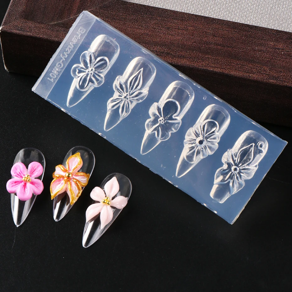 1pc 3D Spring Flower Nail Sili - 3D Printing Ptc 评论和价格