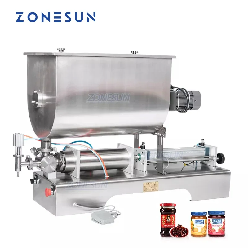 ZONESUN ZS-GTU1 Chili Sauce Filling Machine Paste Peanut Butter Quantitative Filler Pneumatic Slurry Mixing Filling Machine