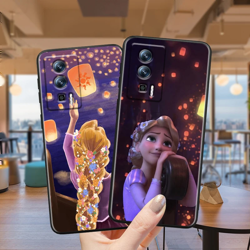 Rapunzel Tangled Disney For Xiaomi Redmi 9A 9C 9AT 10C 9 9T 10 12C 13C A3 12 K60 A1 K50 K40 5G Black TPU Phone Case