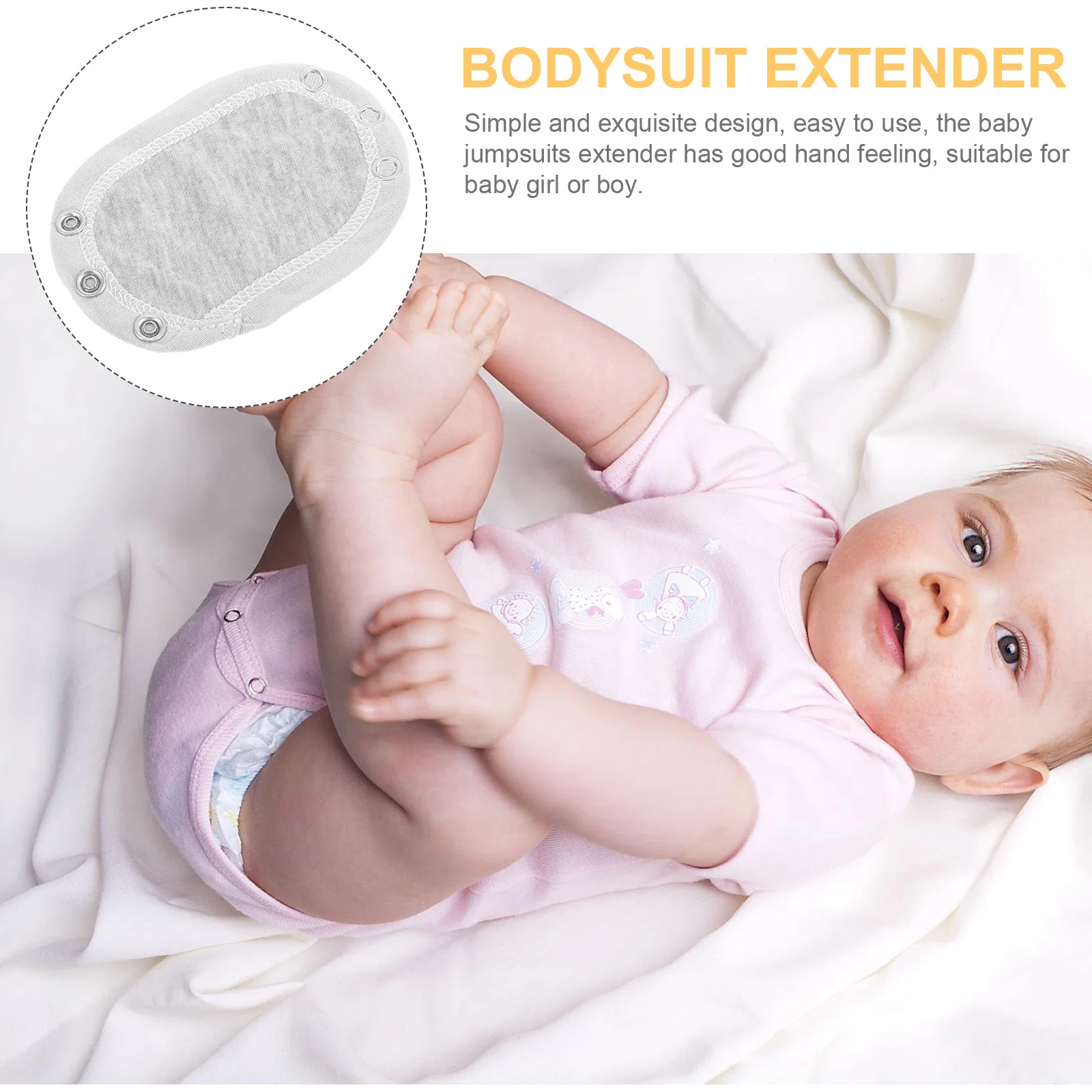 

Baby Bodysuit Snap Extender Cotton Soft Breathable Double Layer Extenders for Boys Girls Toddler Jumpsuits Extenders