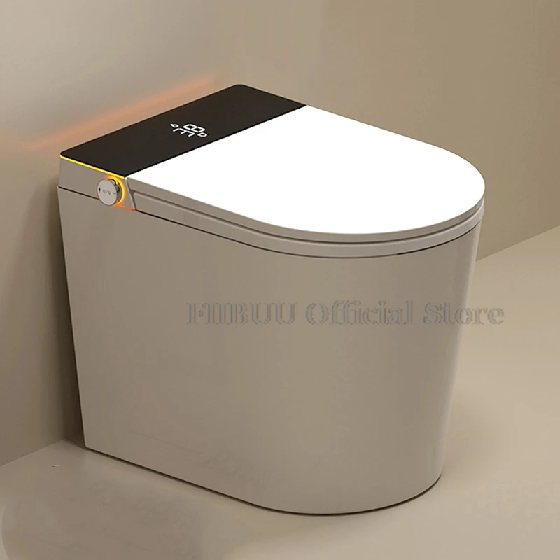 

Elongated Smart Toilet Built-in Bidet Water Tank No Water Pressure Limit Multifunctional Intelligent LED Display Short Toilet