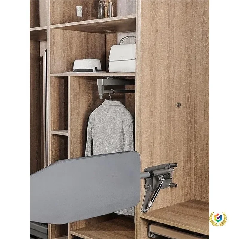 for Household Hidden Ironing Board Electric Iron Rack Push-pull Damping Folding Wardrobe New Ironing Board for Cloakroom