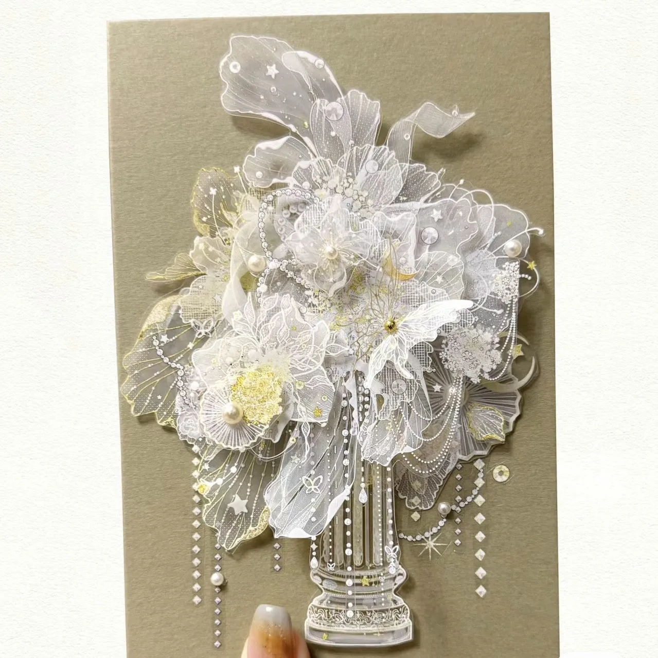 3.25 Washi Pet Tape 1 Loop Weaving Yarn Pet Glazed Light Shiny Lace Moodtape Polco Decorating Acrylic ShakerBadge Display Stands view 2