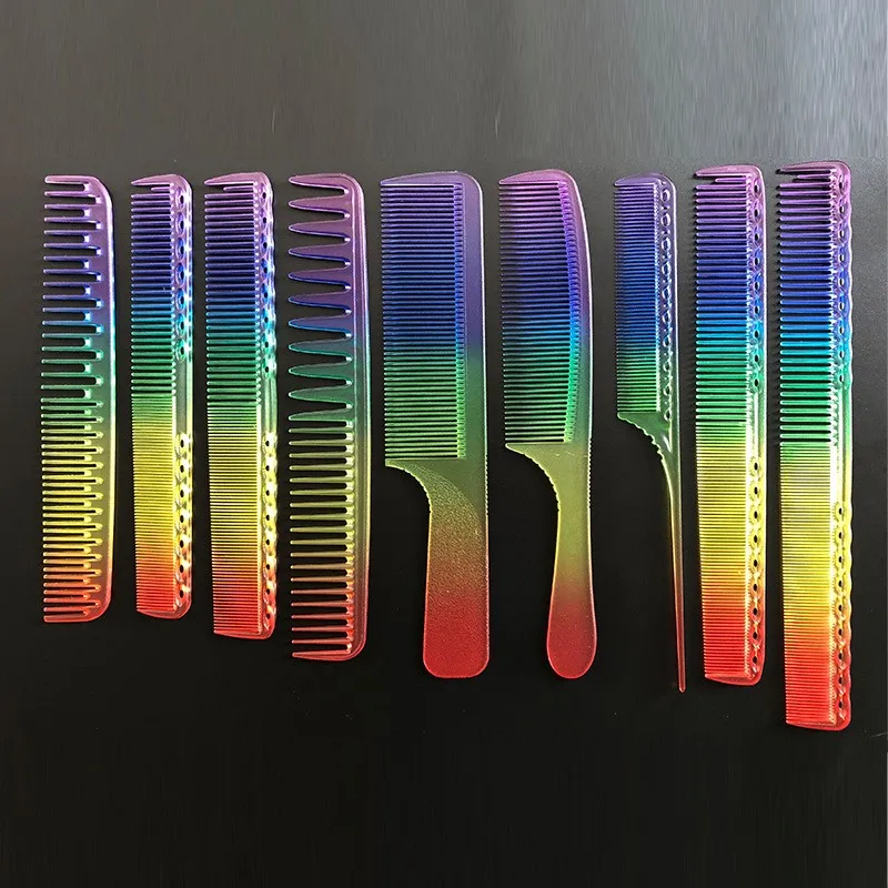 Rainbow Comb Barber Professional Cutting Comb Men's And Women's Styling Pointed Tail Comb Barber Shop Special Accessories Tools