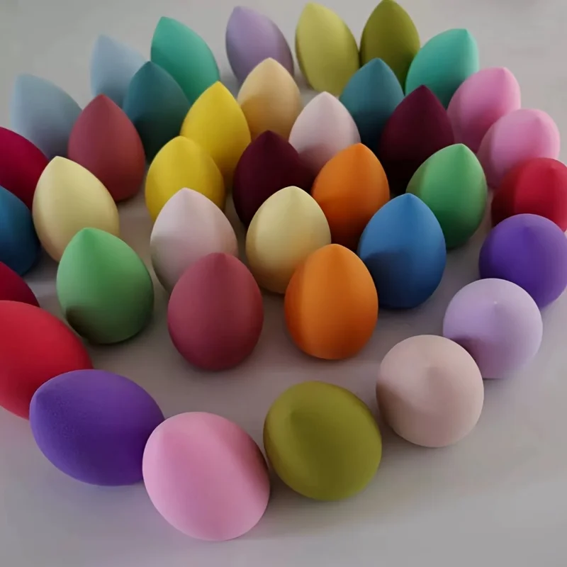 60PCS Rainbow Makeup Sponges Set - Dual Use for Liquid/Cream/Powder | Vegan Hypoallergenic & Travel Essentials