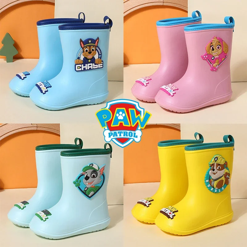 Paw Patrol Chase Skye Anime Cartoon Cute Children Rain Shoes for Boy Girl Waterproof EVA Rubber Non Slip Toddler Kids Rain Boots