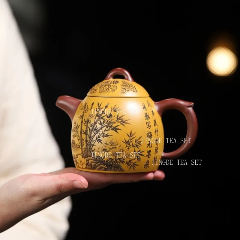 350ml High Quality Yixing Purple Clay Tea Pot Handmade Ball Hole Filter Beauty  Teaware Chinese Zisha Tea Infuser Custom Teapot