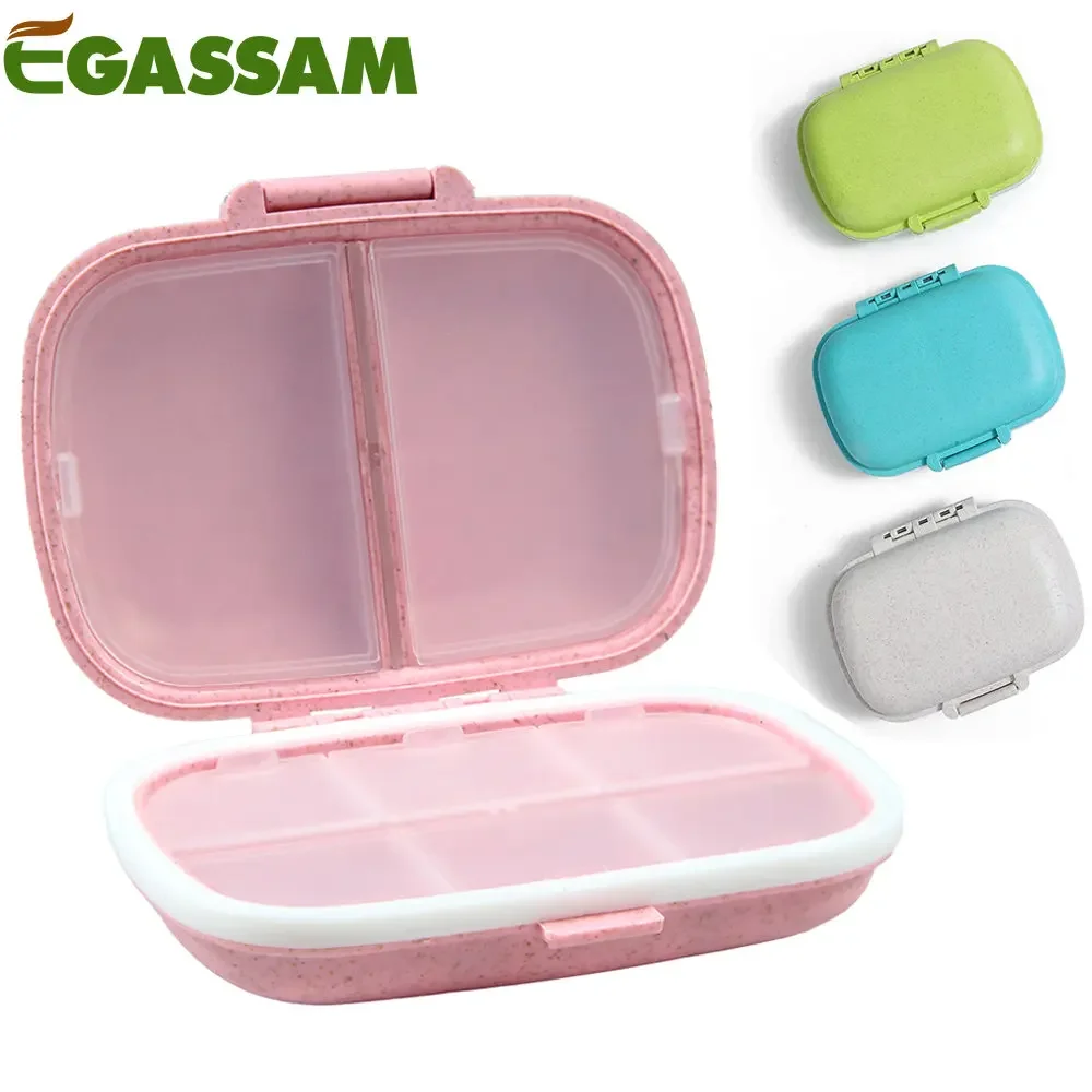 8-Fächer Reise-Pillenorganizer, Feuchtigkeitsbeständige Pillendose für Handtasche Tägliche Pillenbox Tragbarer Medikamenten- und Vitaminbehälter