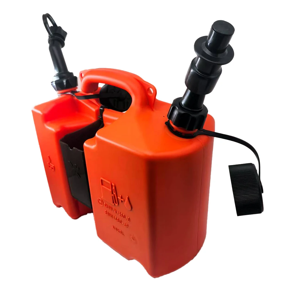 5L Heavy Duty Fuel & Bar Oil Combi Can Integrated Tool Carriers Fuel Auto Shut-off Filler Spouts For Both Fuel Mix And Chain Oil