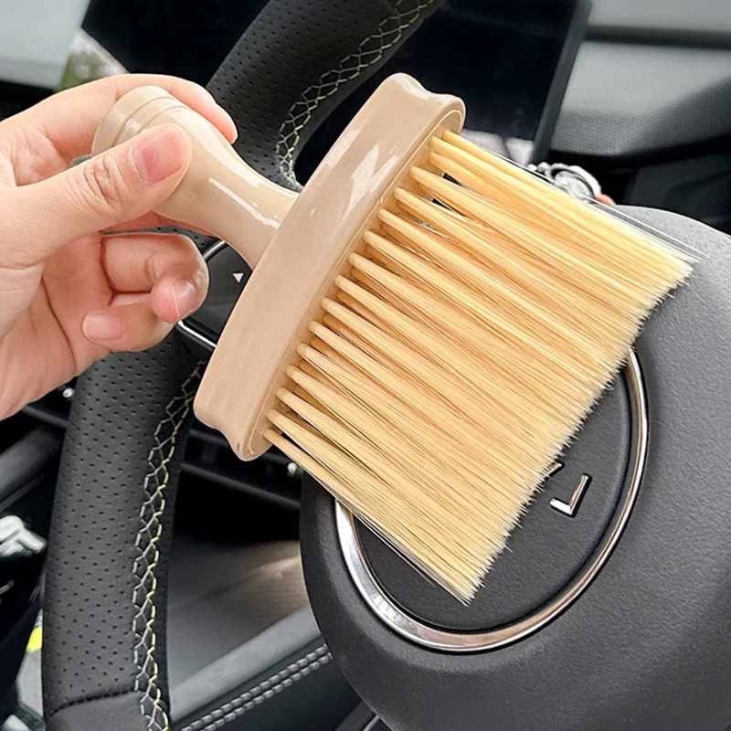 Multifunctional Wooden Cleaning Brush Car Window Buffing Brush Household Door Gap Keyboard Cleaner Car Seat Wash Cleaning Tool