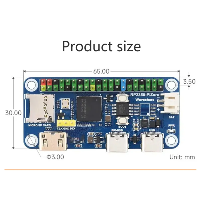 RP2350-Pizero For Raspberry Pi Pico 2 RP2350B Development Board PSRAM DVI For -Compatible-X64A