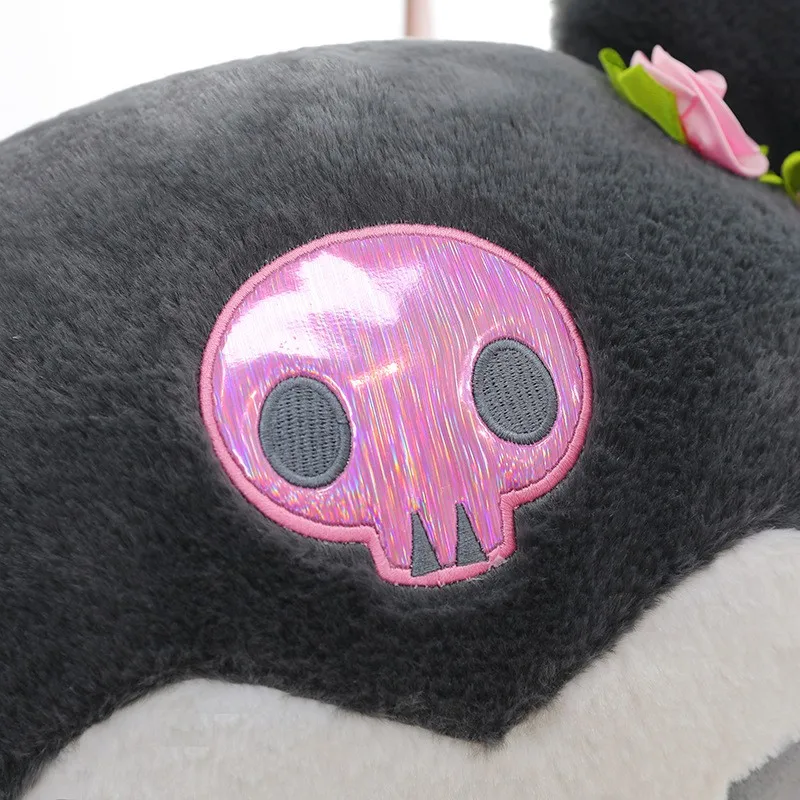 Sanrio falda Rosa Love Cinnamoroll Kuromi muñeca de peluche negra, juguete de felpa cómodo y suave, regalos de cumpleaños para niñas, 35cm