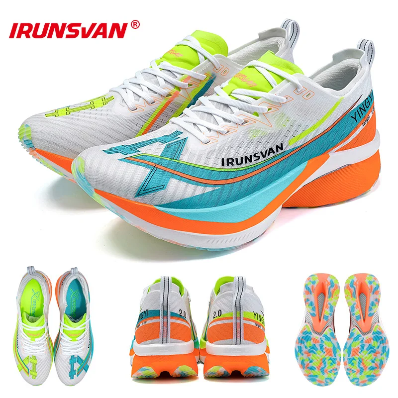 IRUNSVAN Shadow Wing 2.0 Athletic Shoes 2024 Fashion Mesh Shoes High Quality Breathable Bounce-Back Cushioning Carbon Plate Shoe