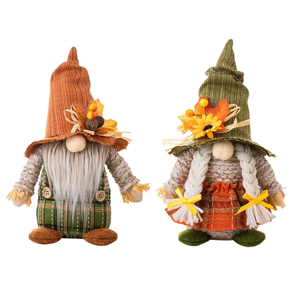 Fall Gnome Pumpkin Sunflower Swedish Dwarf Plush Ornaments Decorations for Christmas Autumn Thanksgiving Decor