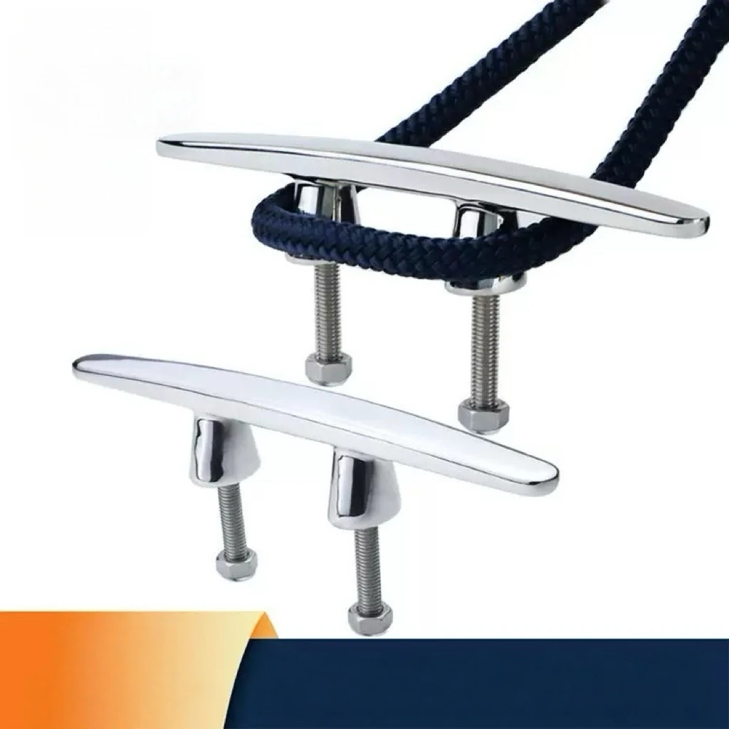 6‑INCH 8‑INCH HORN‑SHAPED CLEAT, 316 STAINLESS STEEL MARINE DOCK CLEAT FOR YACHT BOAT