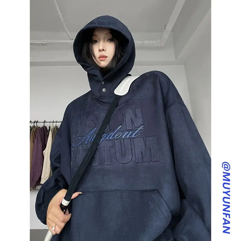 American hooded suede 2024 early spring new style sweatshirt for men heavy loose oversize versatile fashionable jacket harajuku