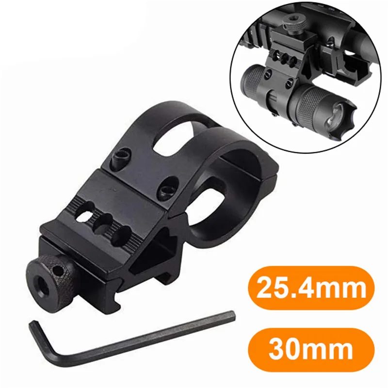 

Flashlight Clamp 21mm Card Slot with Wrench 25.4mm/30mm Pipe Diameter Aluminum Alloy Sight Clamp Sight Clamp