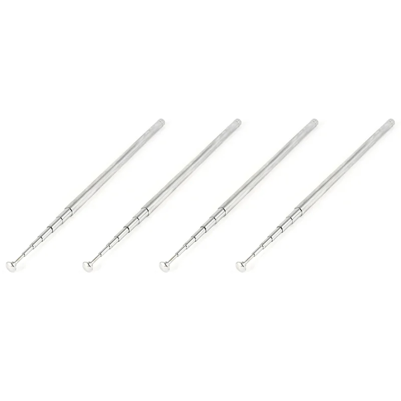 B50B-4X Silver Tone FM Rádio TV 7 Seções Antena Telescópica Antena 38 Polegadas 97Cm