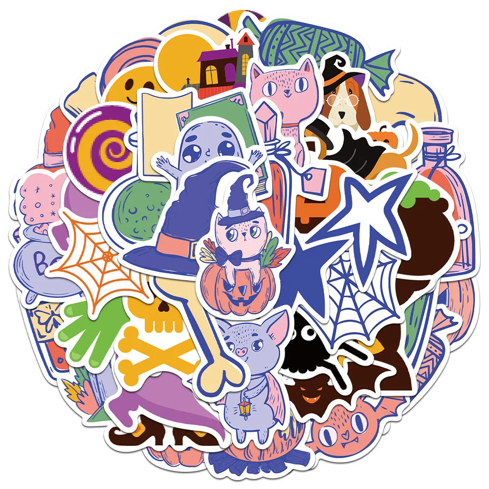 45 قطعة من ملصقات الرسوم المتحركة اللطيفة للهالوين الإبداعية، علامات مذكرات قرطاسية، زجاجة جراب هاتف، ملصقات شخصية جمالية #1